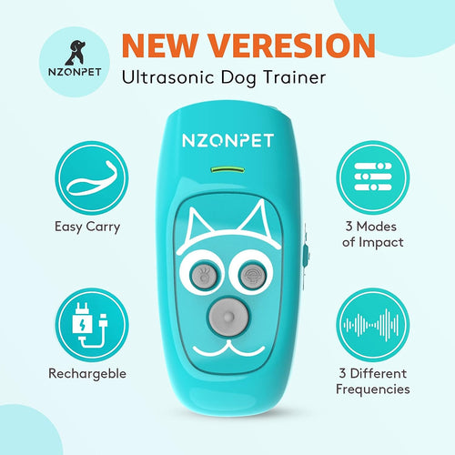 anti Barking Device, Ultrasonic 3 in 1 Dog Barking Deterrent Devices, 3 Frequency Dog Training and Bark Control 16.4Ft Range Rechargeable with LED Light and Wrist Strap - MARRS Green