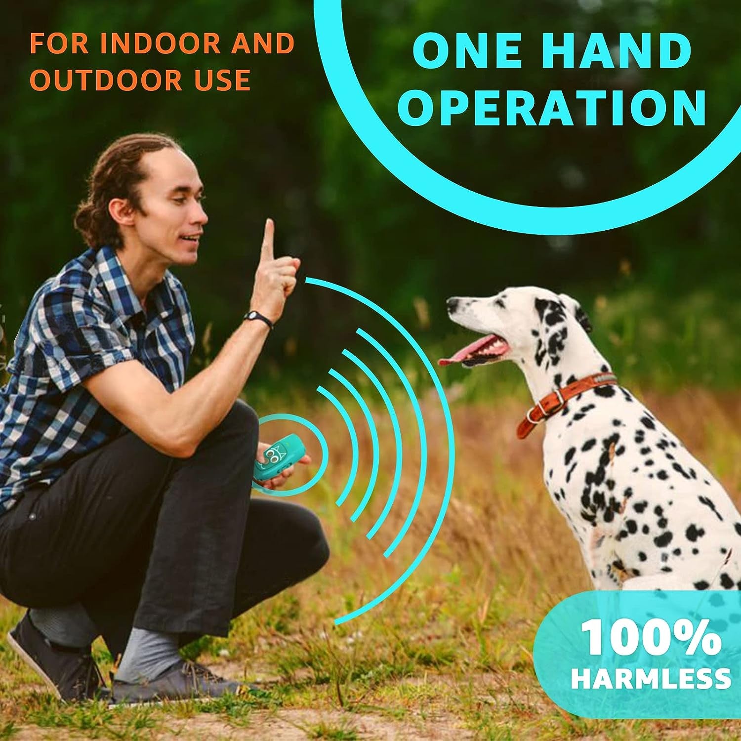 anti Barking Device, Ultrasonic 3 in 1 Dog Barking Deterrent Devices, 3 Frequency Dog Training and Bark Control 16.4Ft Range Rechargeable with LED Light and Wrist Strap - MARRS Green