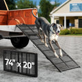 74'' L & 20'' W Portable Dog Ramp for Car - Extra Wide Lightweight Pet Dog Ramps for Medium & Large Dogs with Non-Slip Rug Surface, up to 400LBS, Large Dog Steps Stair Get into a Car Suv/Truck/Rv/Bed